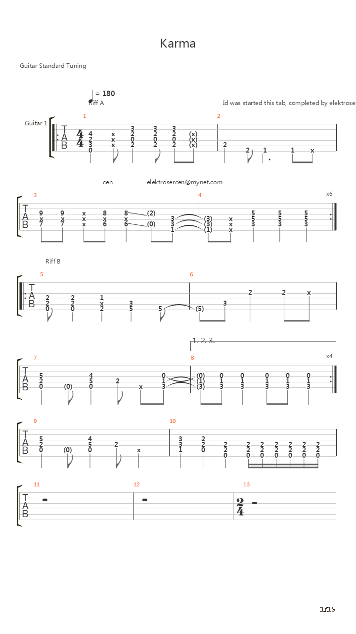 Karma吉他谱