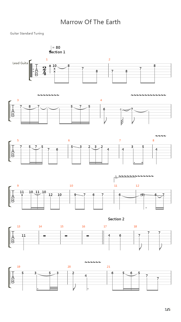 Marrow Of The Earth吉他谱
