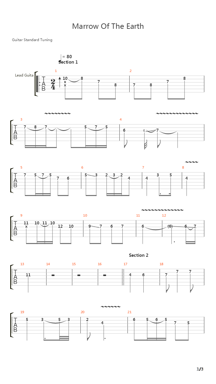 Marrow Of The Earth吉他谱