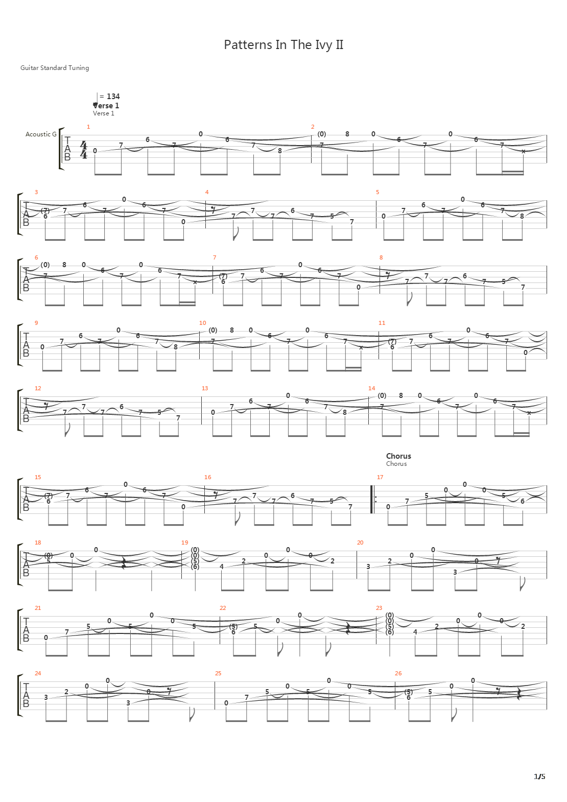Patterns In The Ivy Ii吉他谱