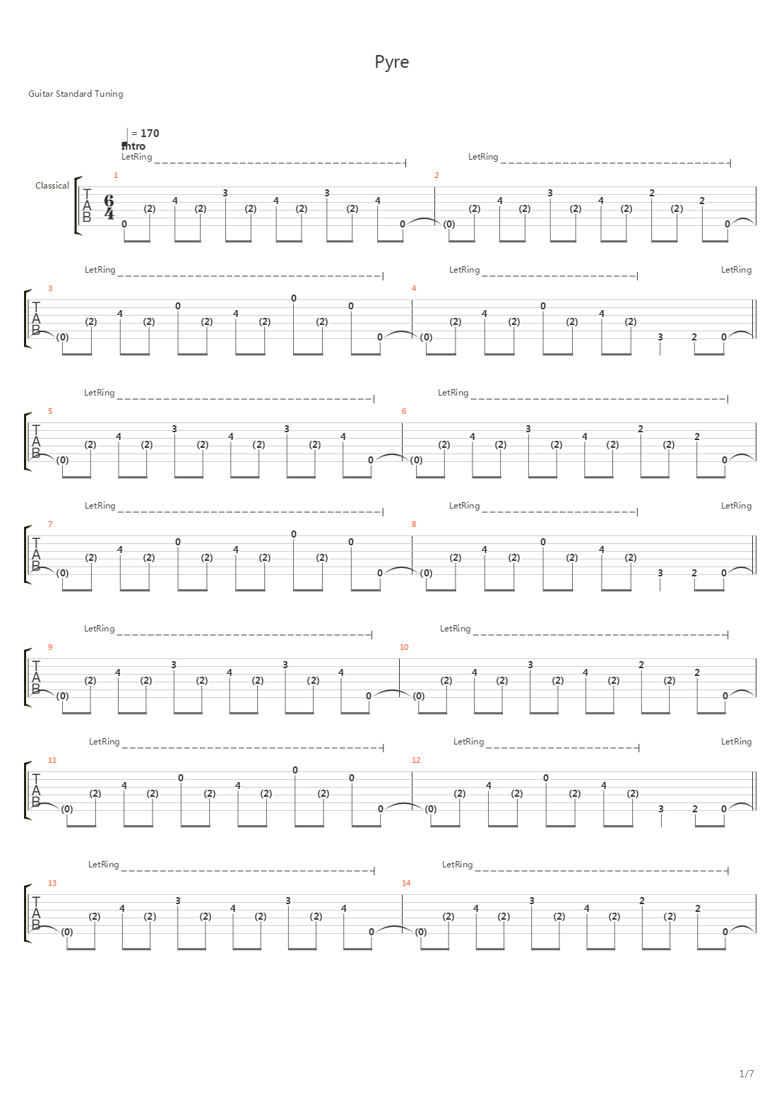 Pyre吉他谱