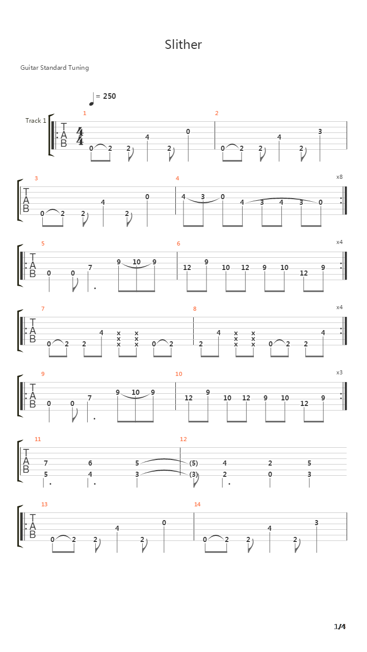 Slither吉他谱