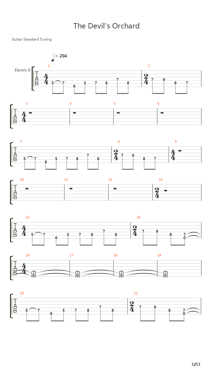 The Devils Orchard吉他谱
