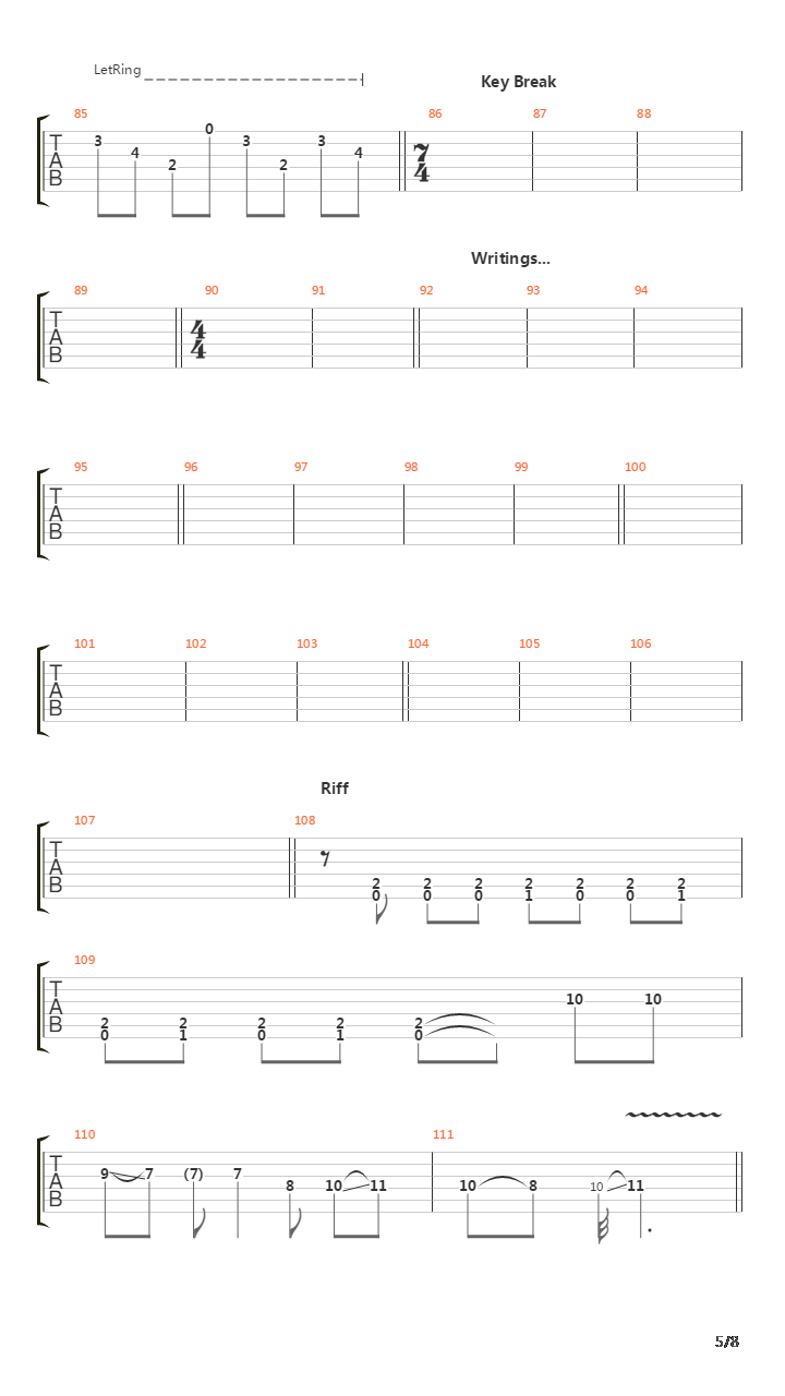 The Lines In My Hand吉他谱