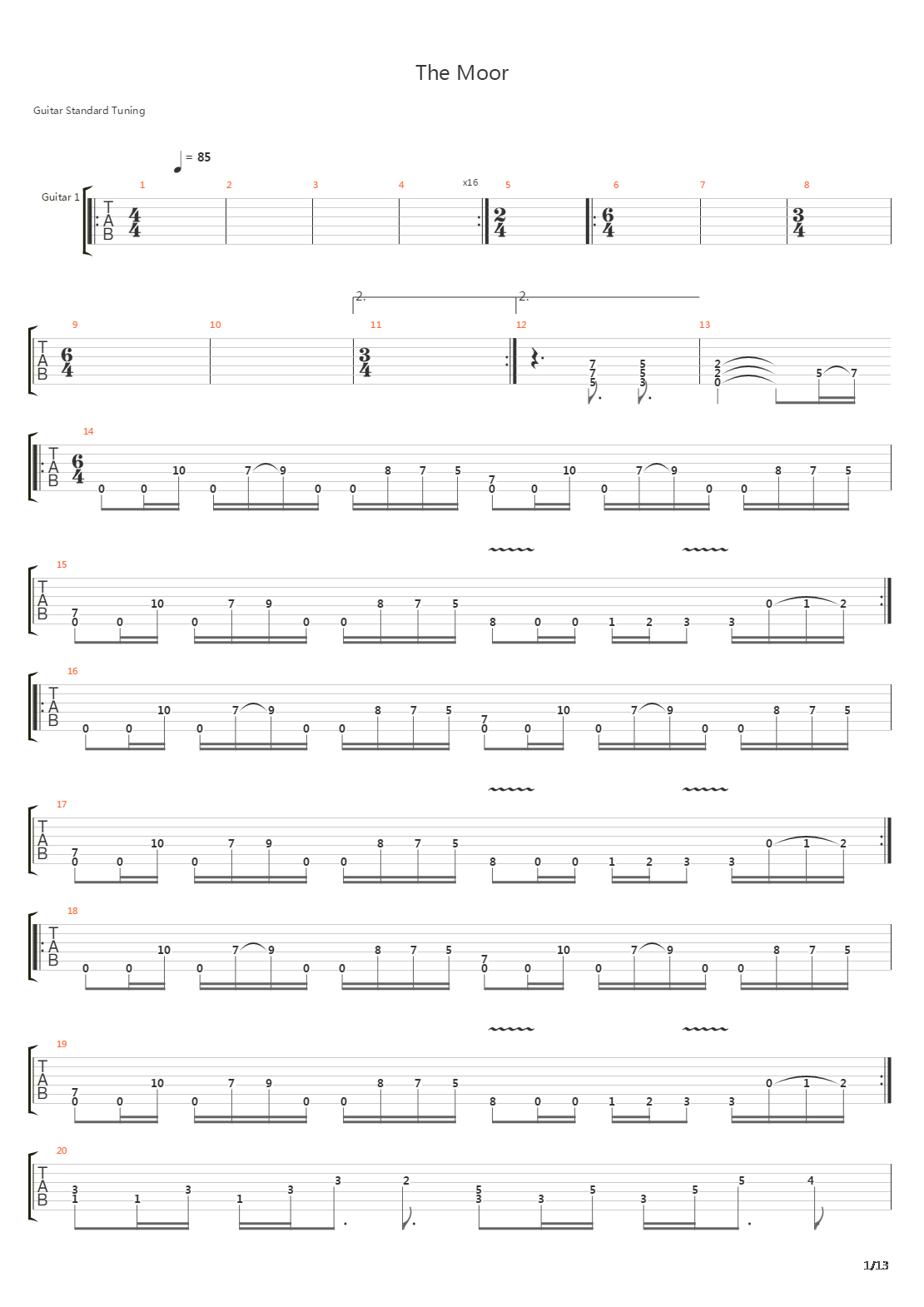 The Moor吉他谱