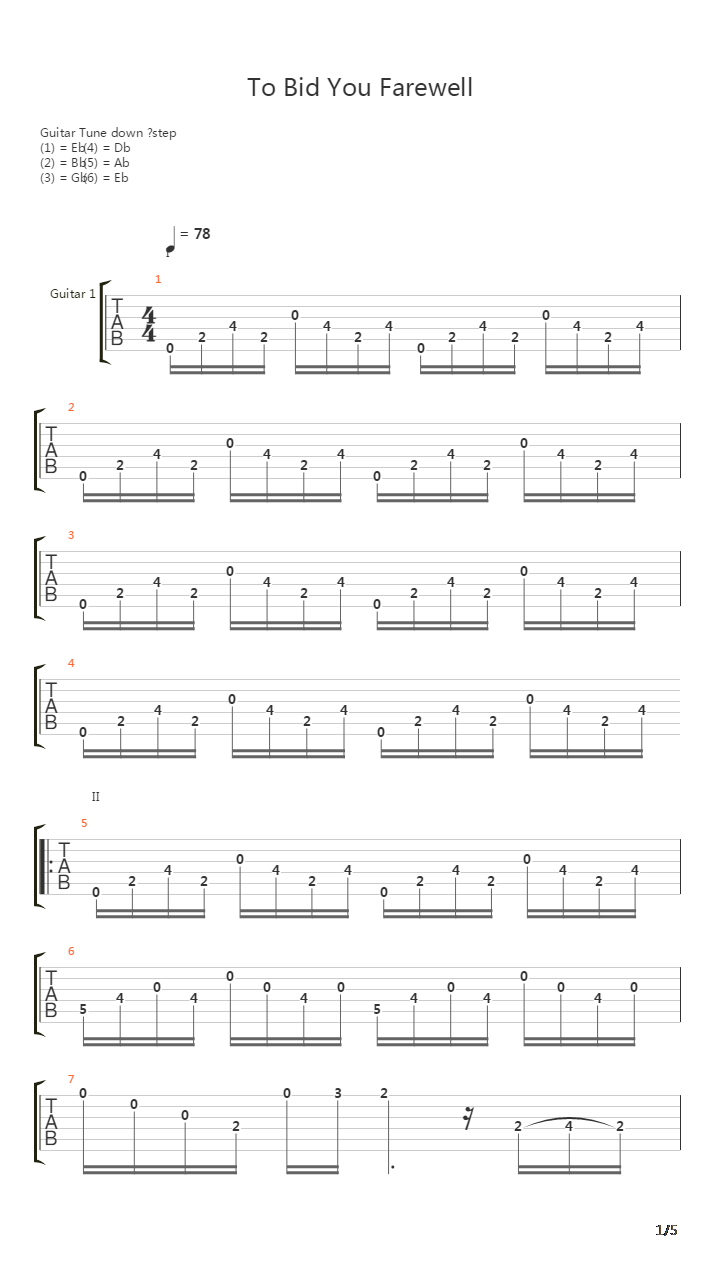To Bid You Farewell吉他谱