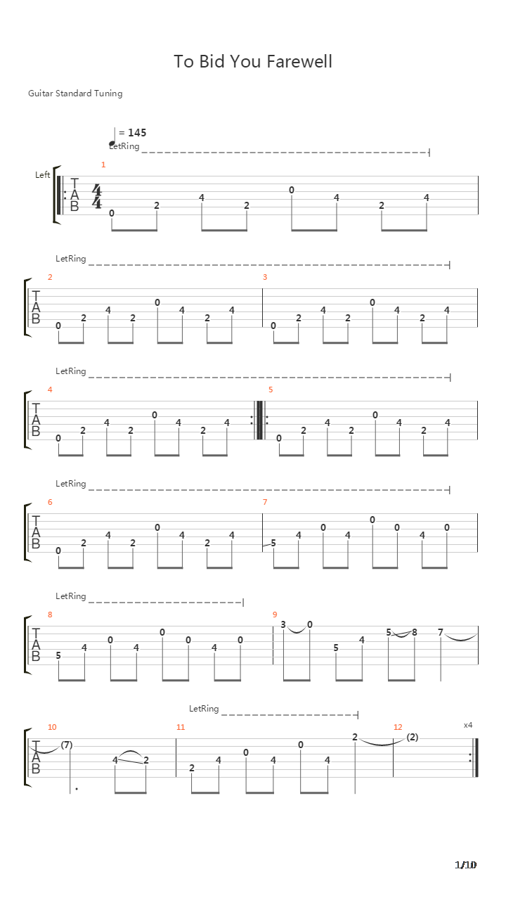 To Bid You Farewell吉他谱