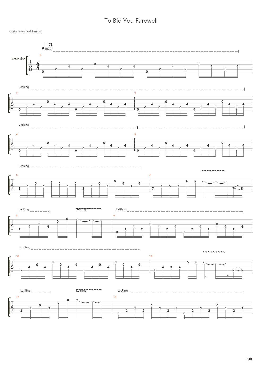 To Bid You Farewell吉他谱