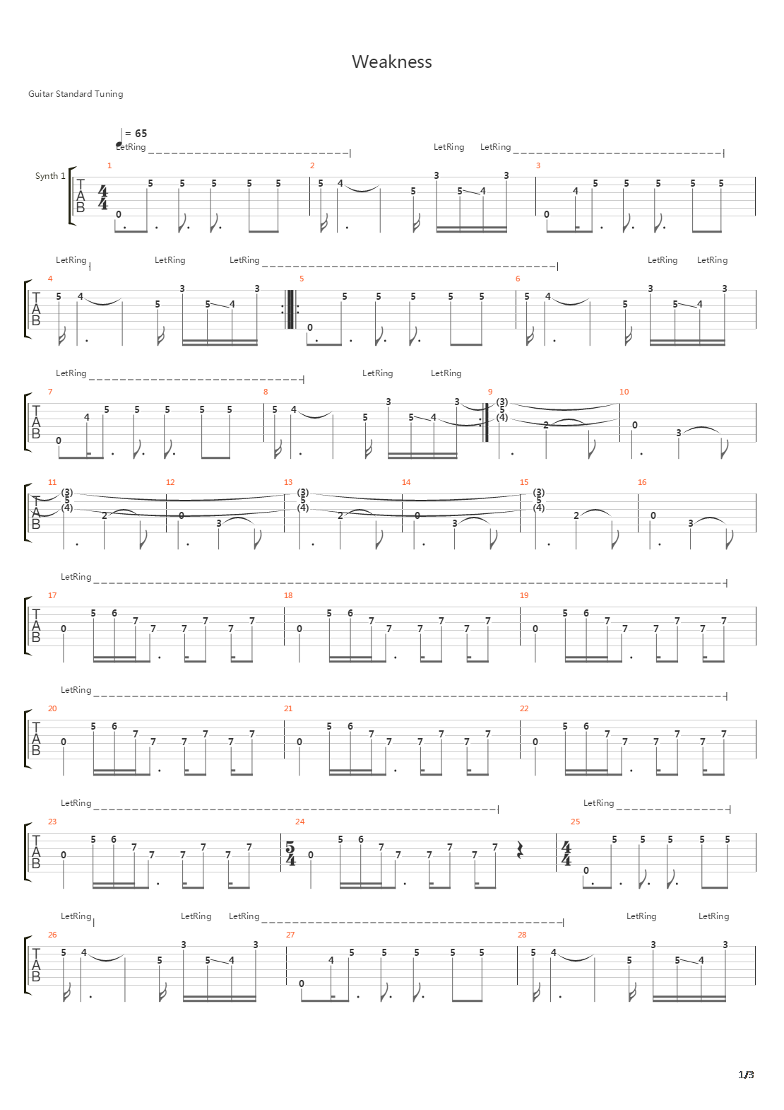 Weakness吉他谱