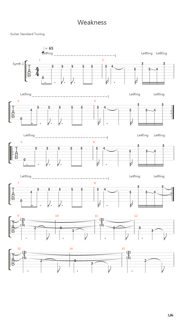 Weakness吉他谱