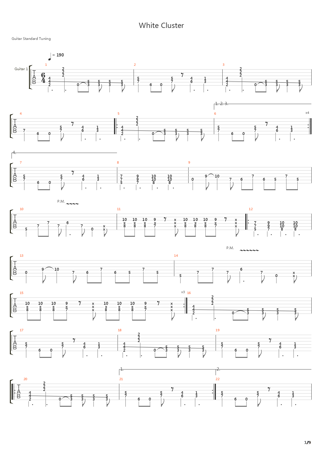 White Cluster吉他谱