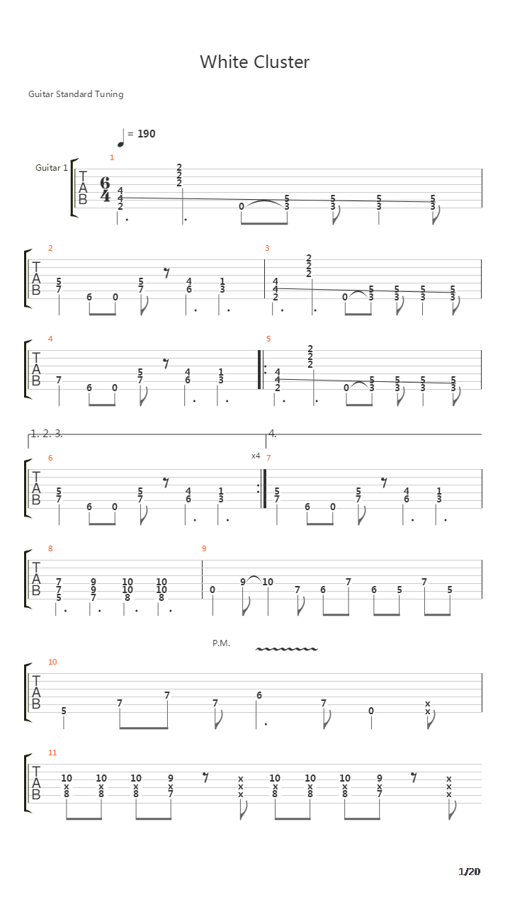 White Cluster吉他谱