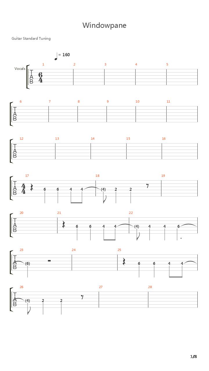Windowpane吉他谱