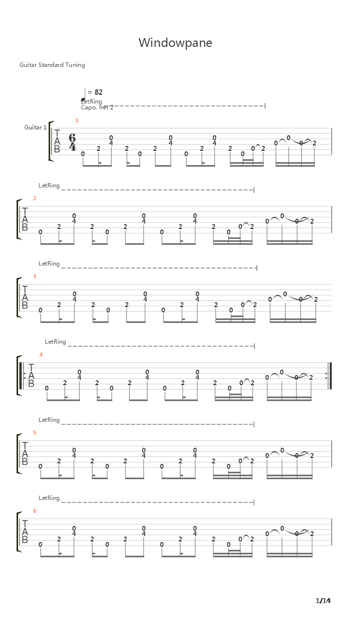 Windowpane吉他谱