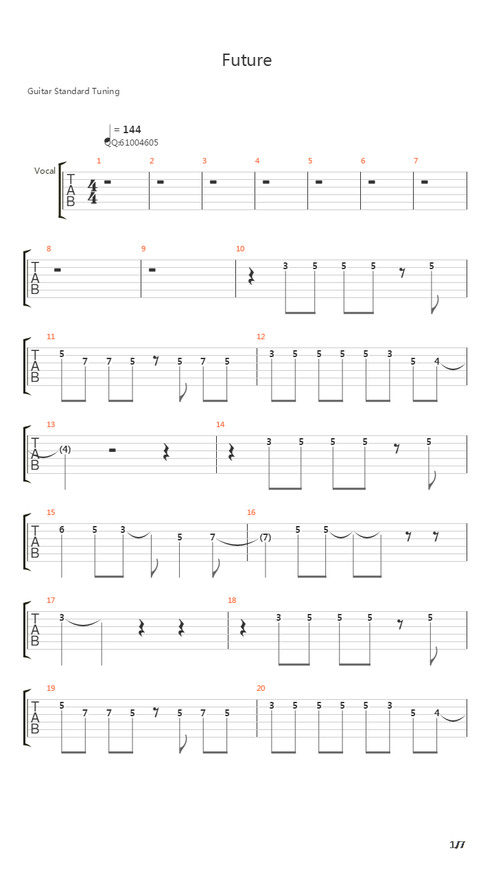 网球王子 - Future吉他谱