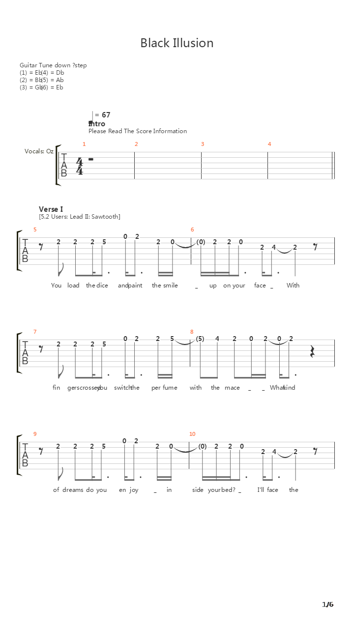 Black Illusion吉他谱