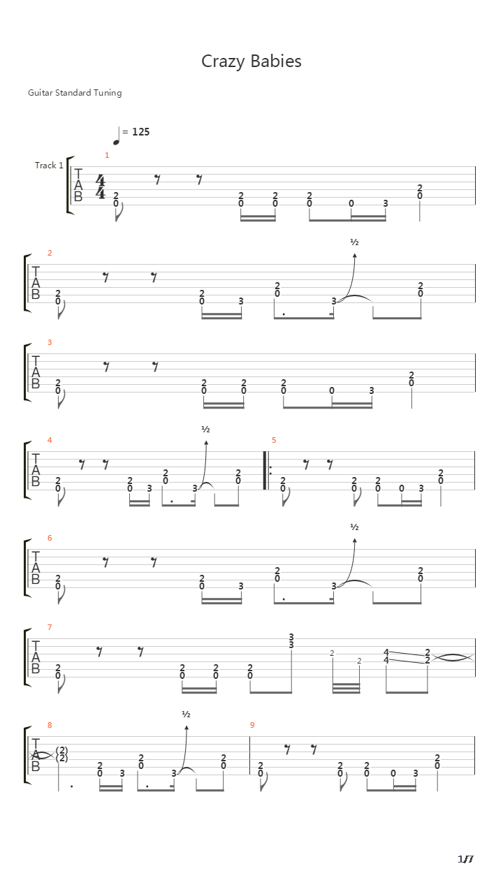 Crazy Babies吉他谱