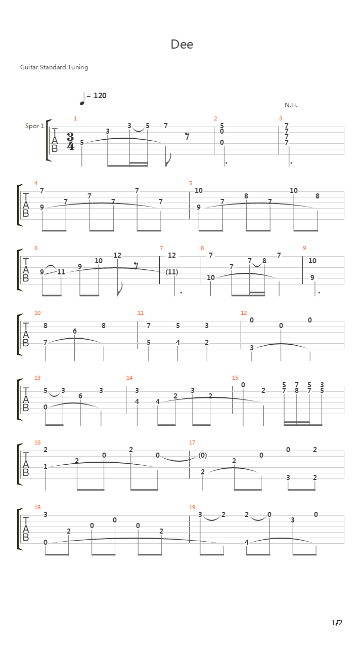Dee吉他谱