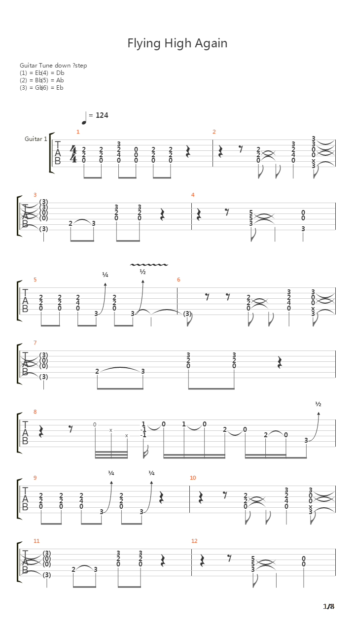 Flying High Again吉他谱