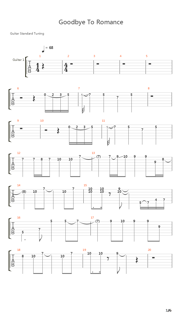 Goodbye To Romance吉他谱