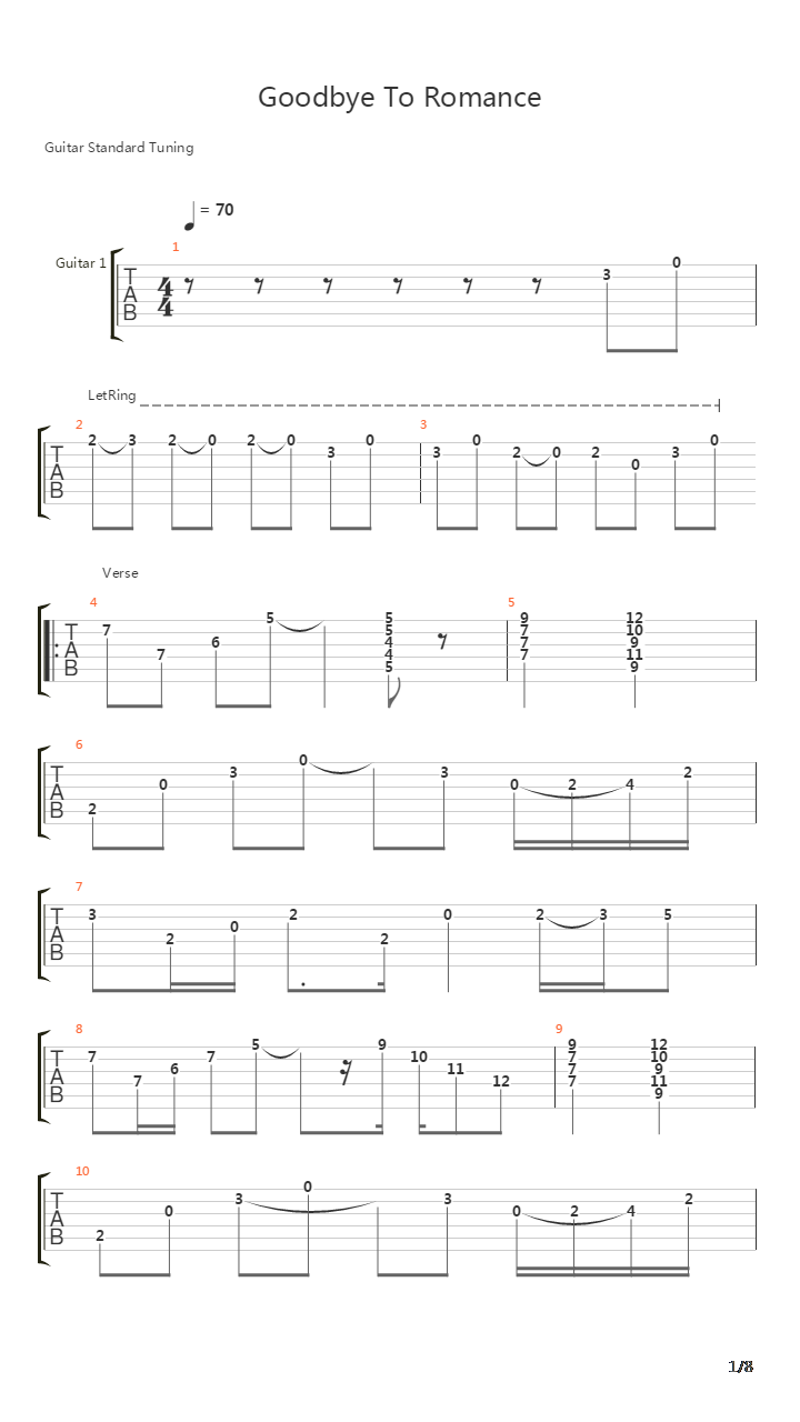 Goodbye To Romance吉他谱