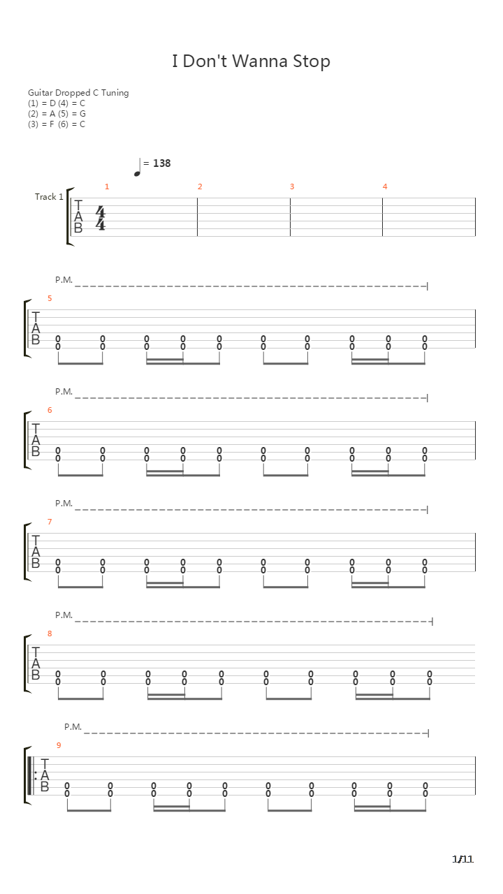 I Dont Wanna Stop吉他谱
