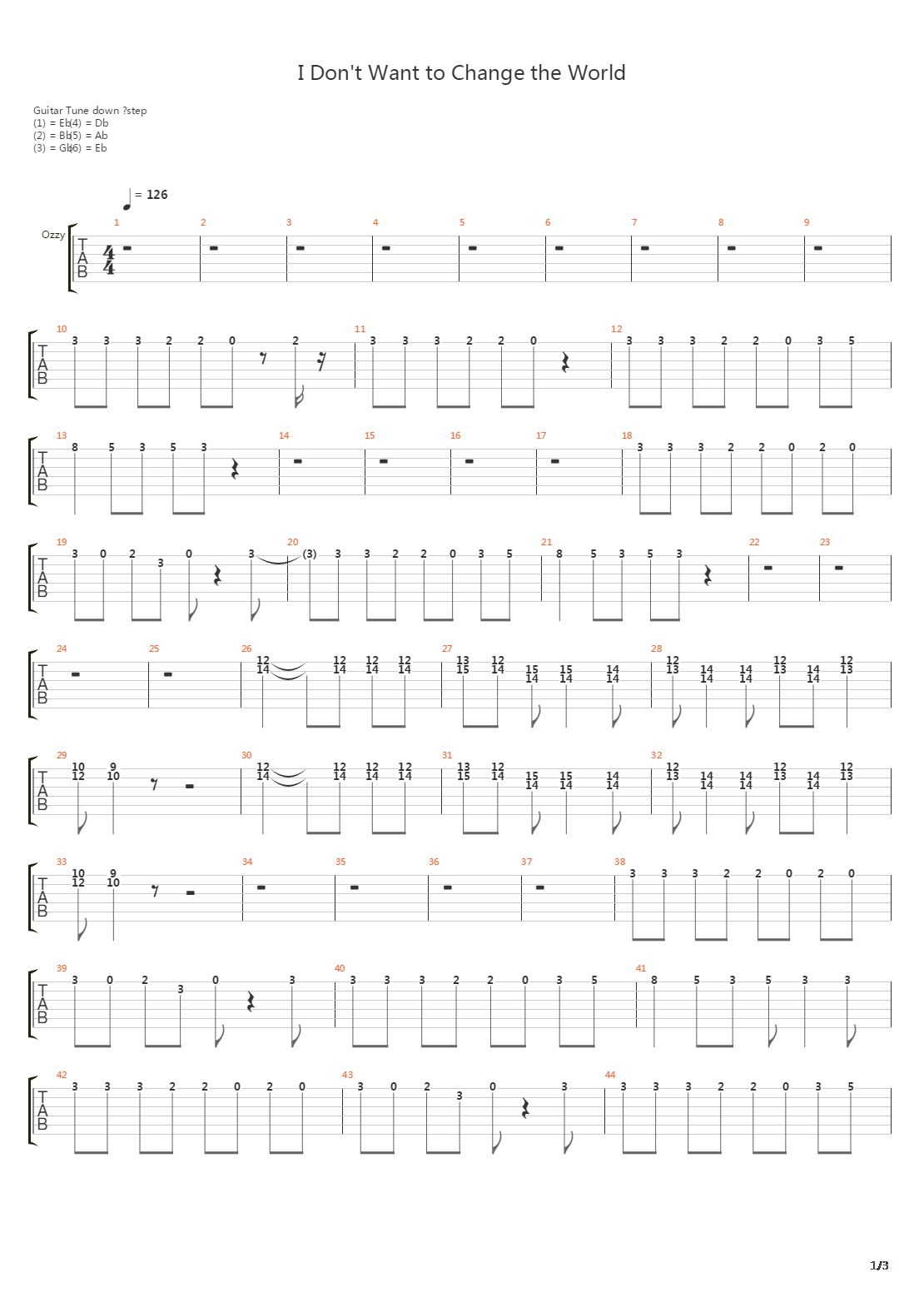 I Dont Want To Change The World吉他谱