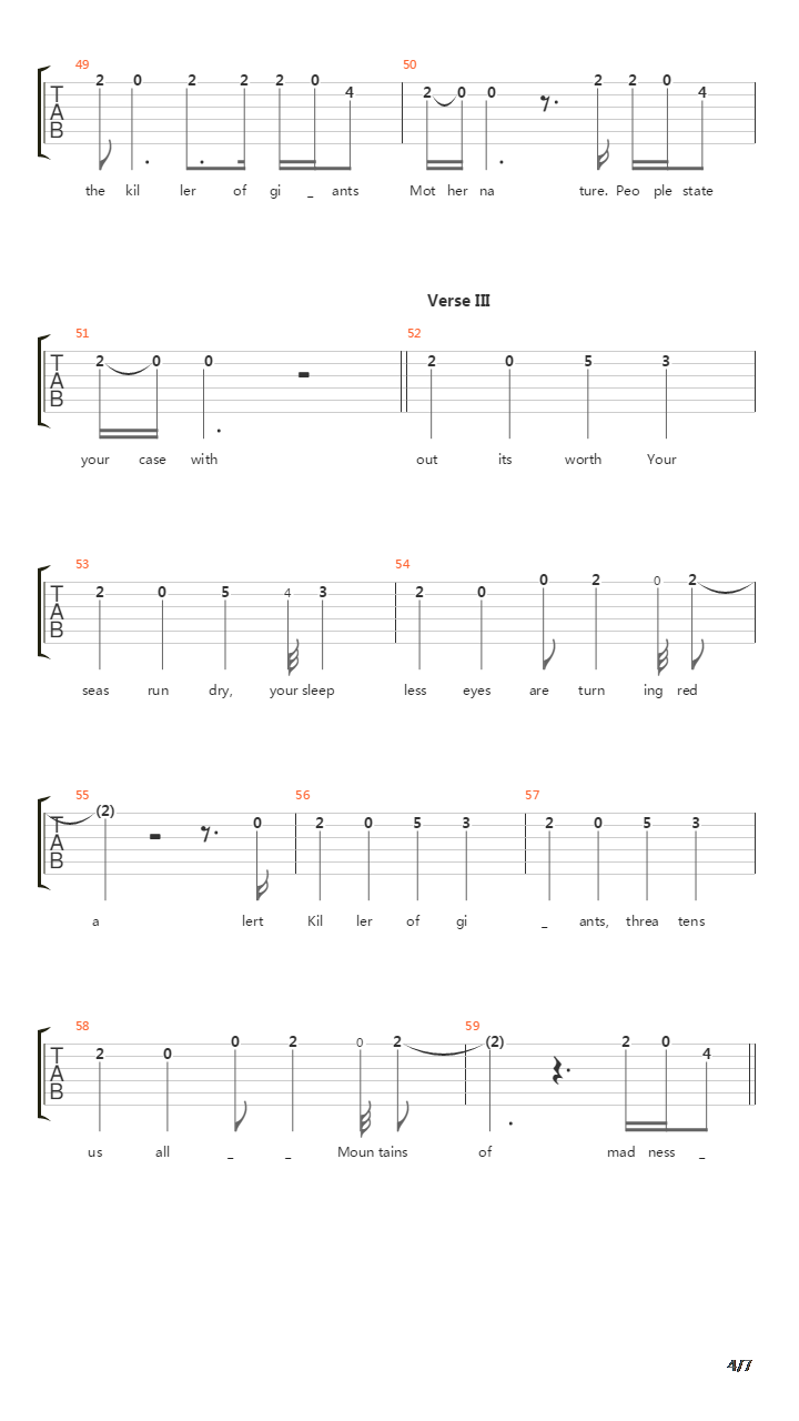 Killer Of Giants吉他谱