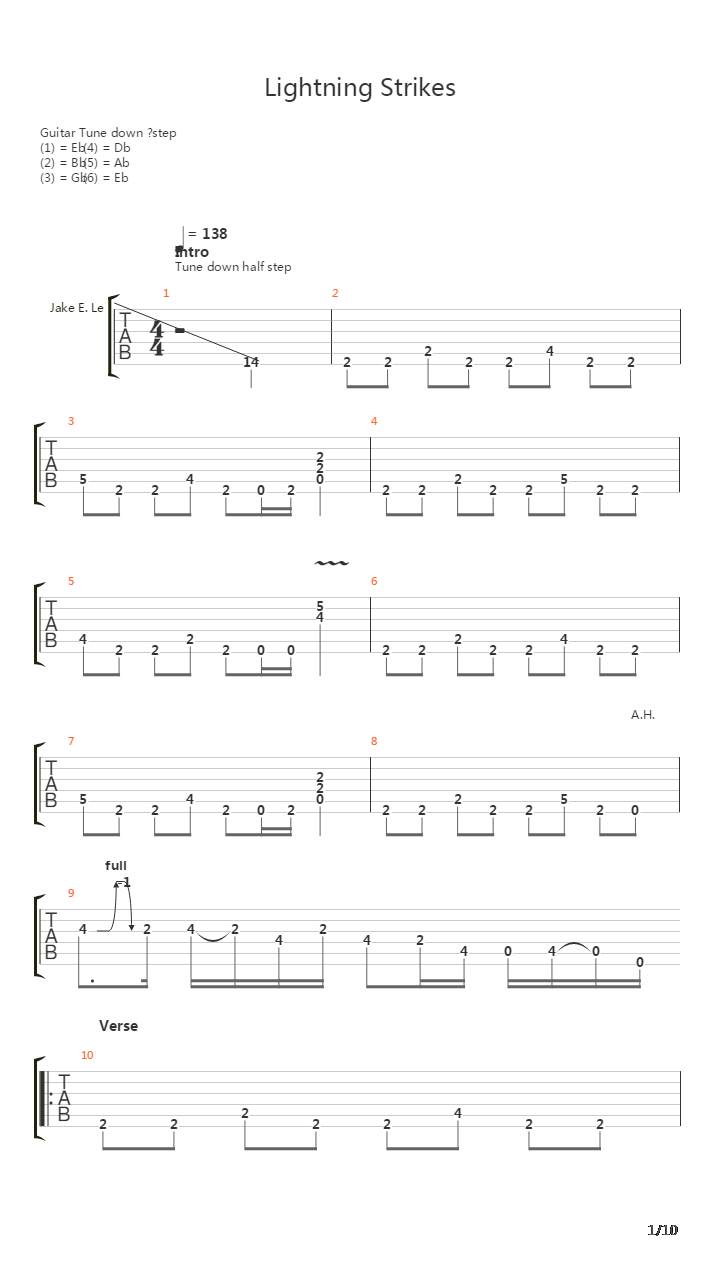 Lightning Strikes吉他谱