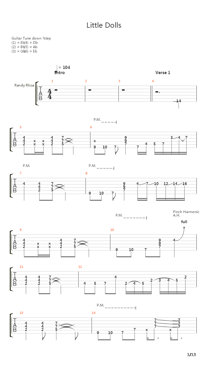 Little Dolls吉他谱