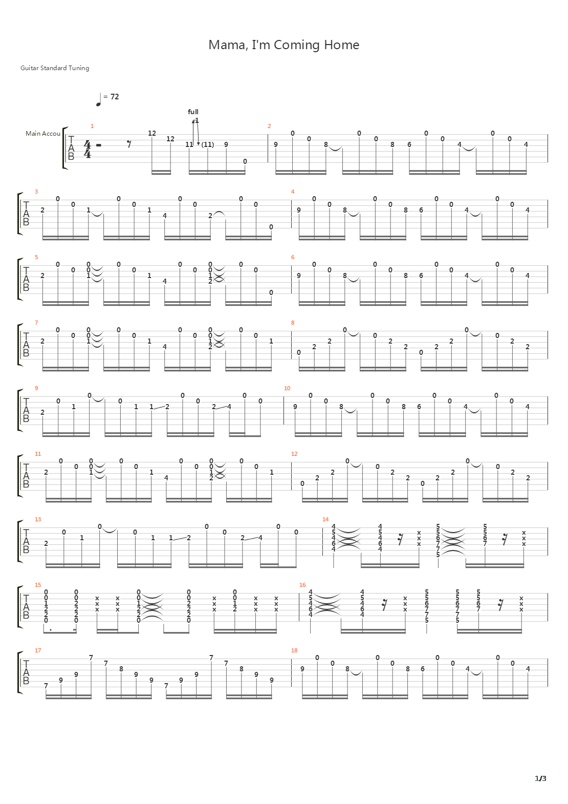 Mama Im Coming Home吉他谱