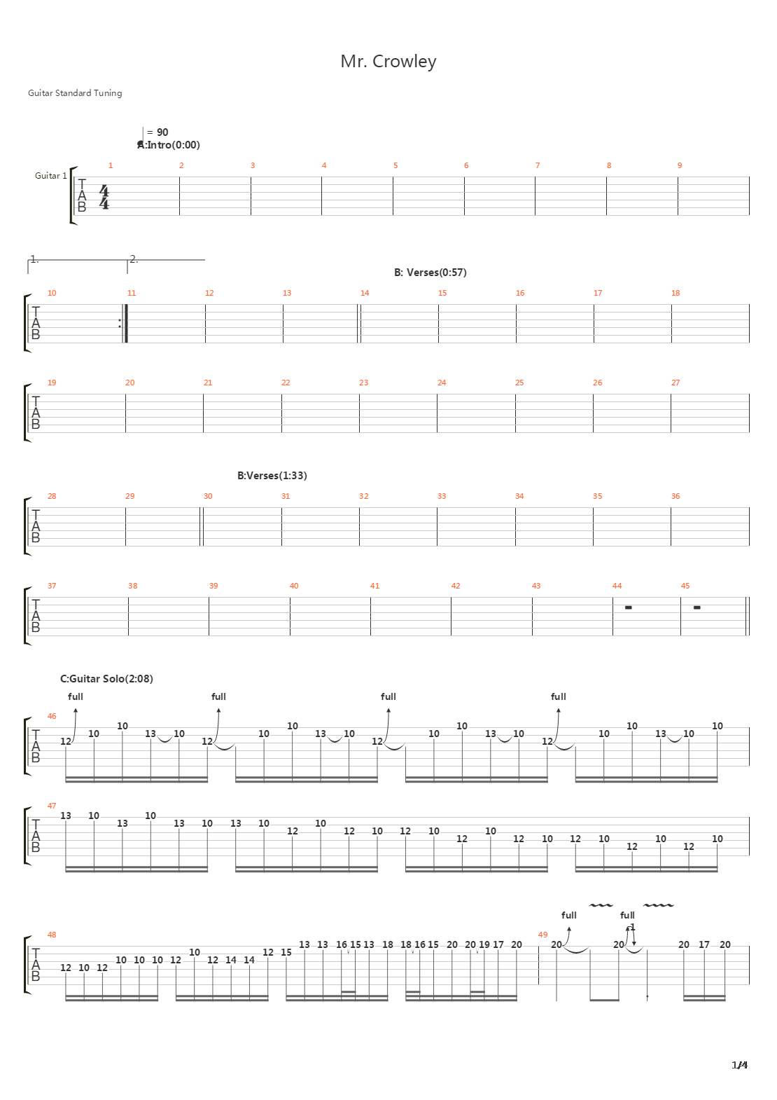 Mr Crowley(10)吉他谱