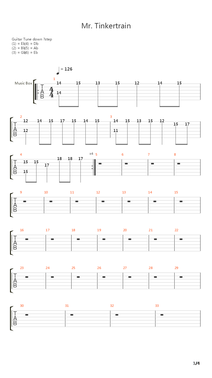 Mr Tinkertrain吉他谱