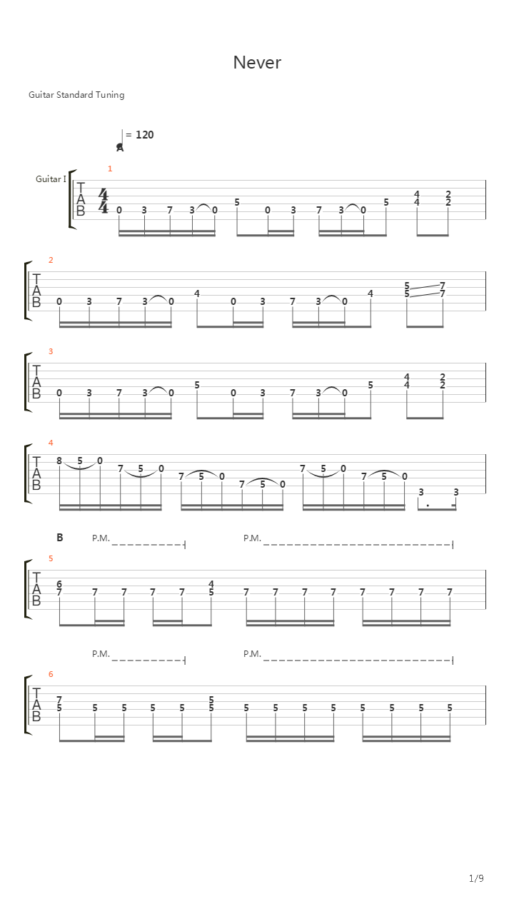Never吉他谱