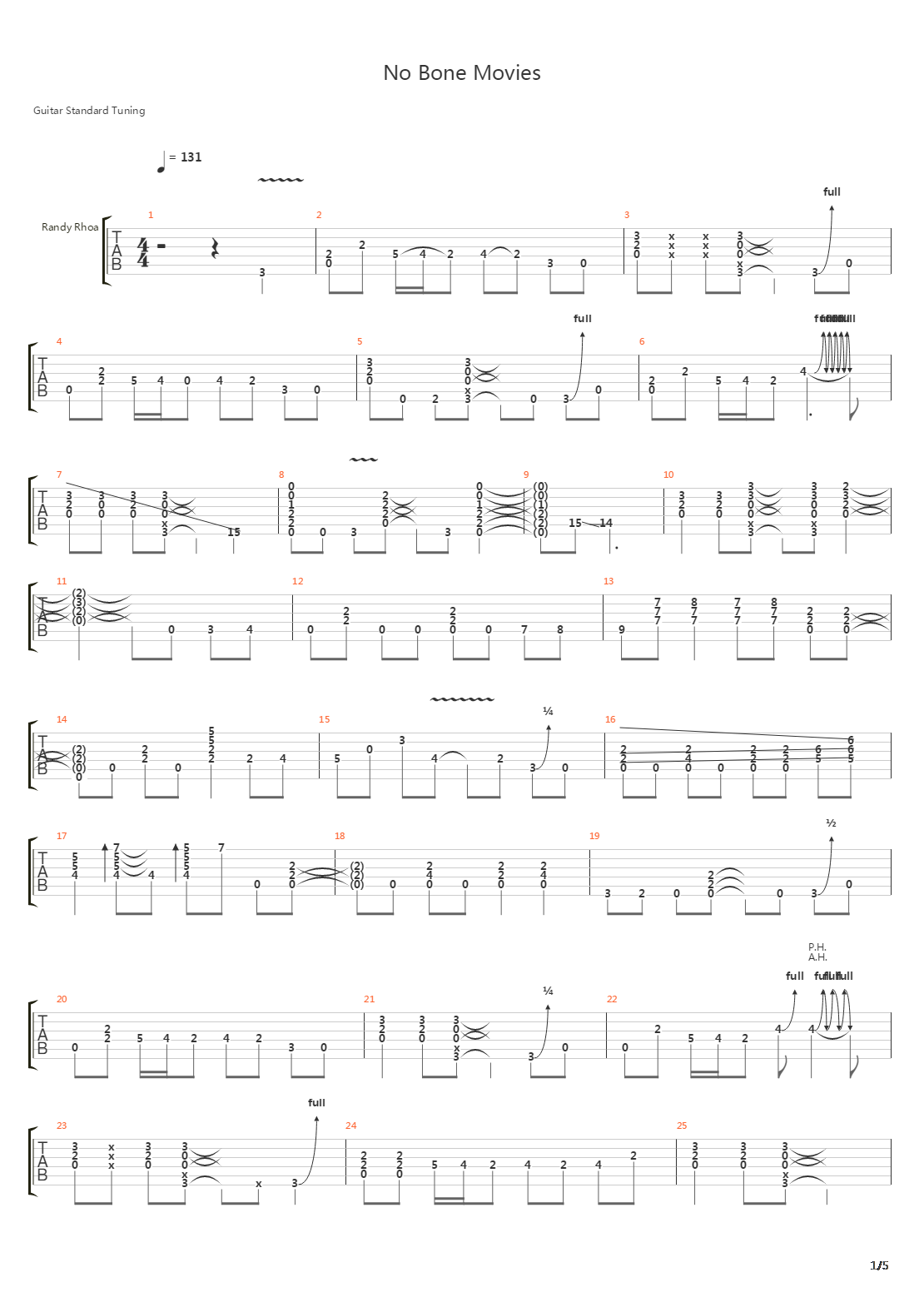 No Bone Movies吉他谱