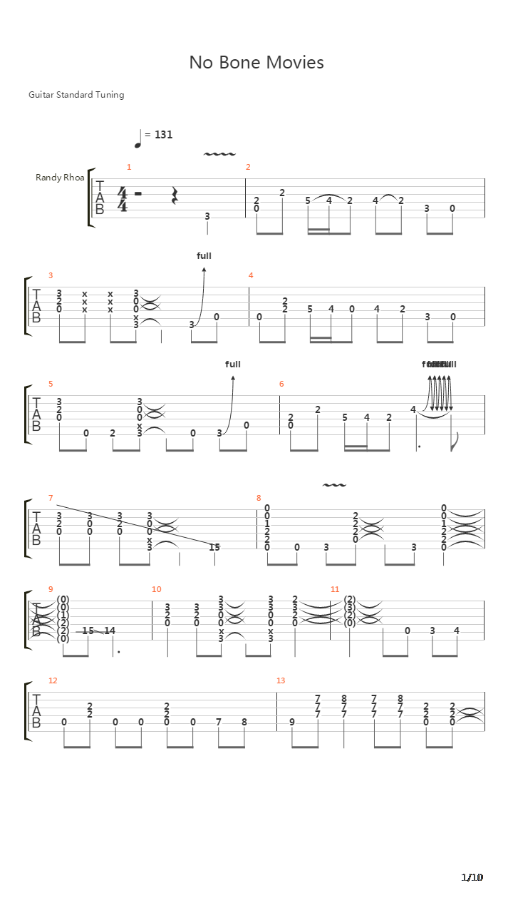 No Bone Movies吉他谱