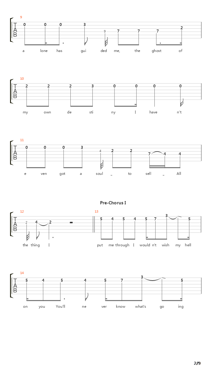 Running Out Of Time吉他谱