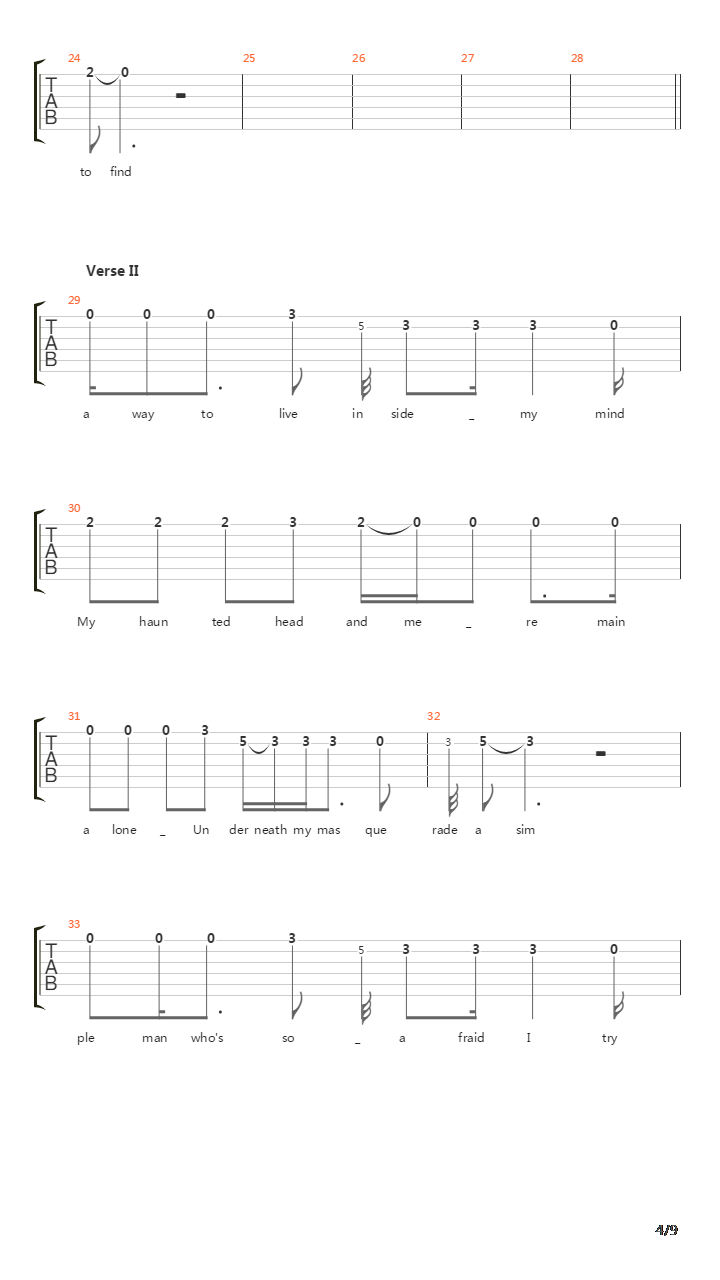 Running Out Of Time吉他谱