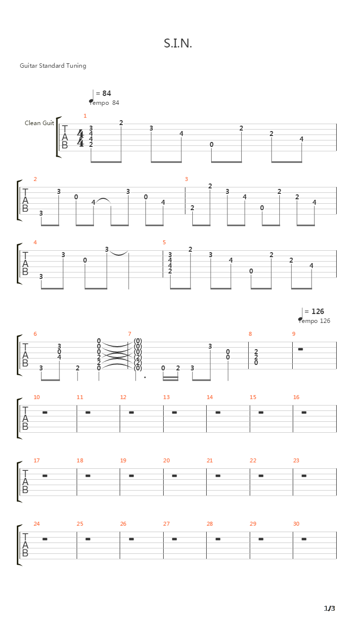 Sin吉他谱