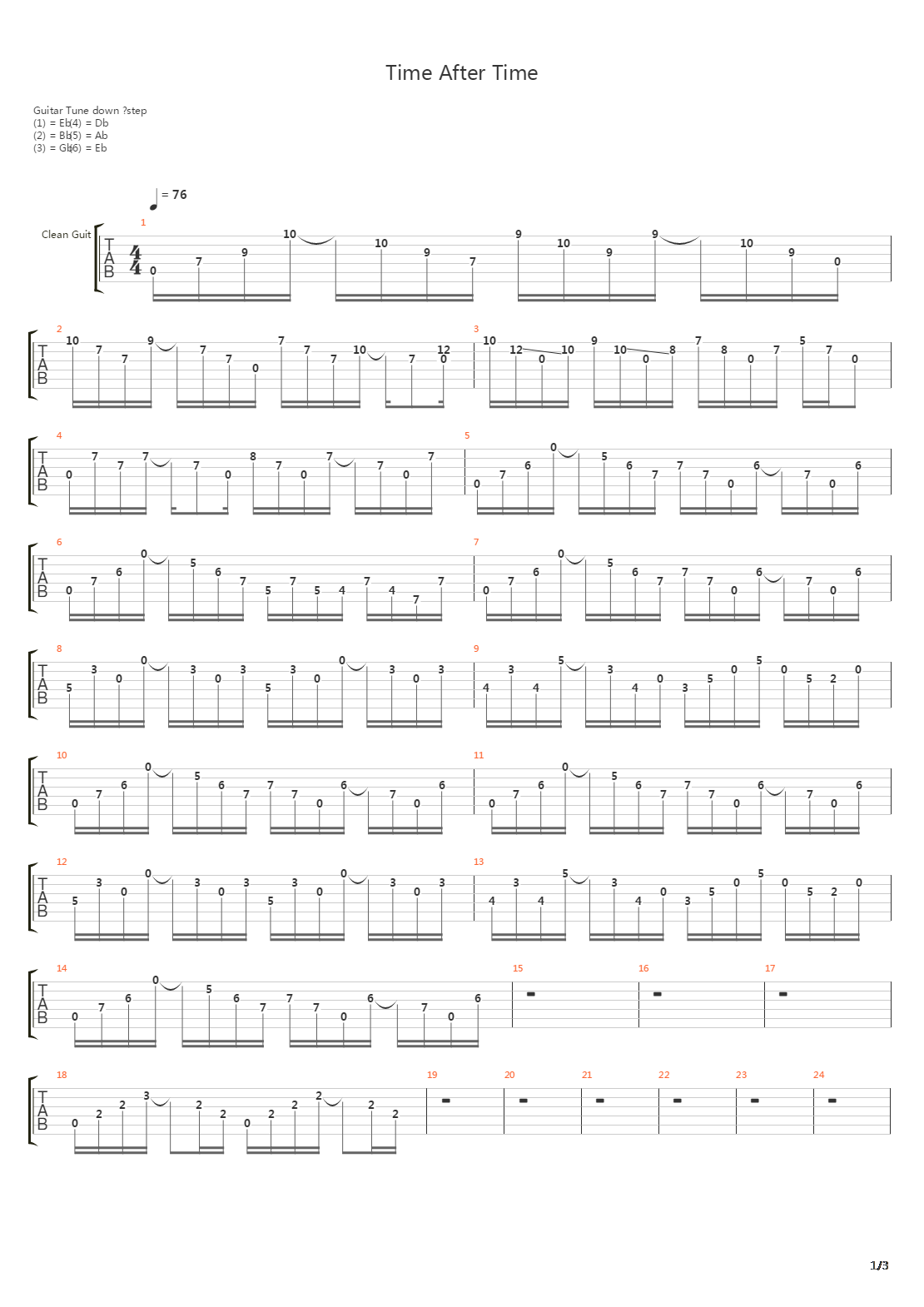 Time After Time吉他谱