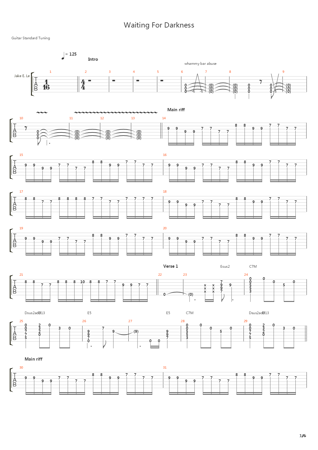 Waiting For Darkness吉他谱