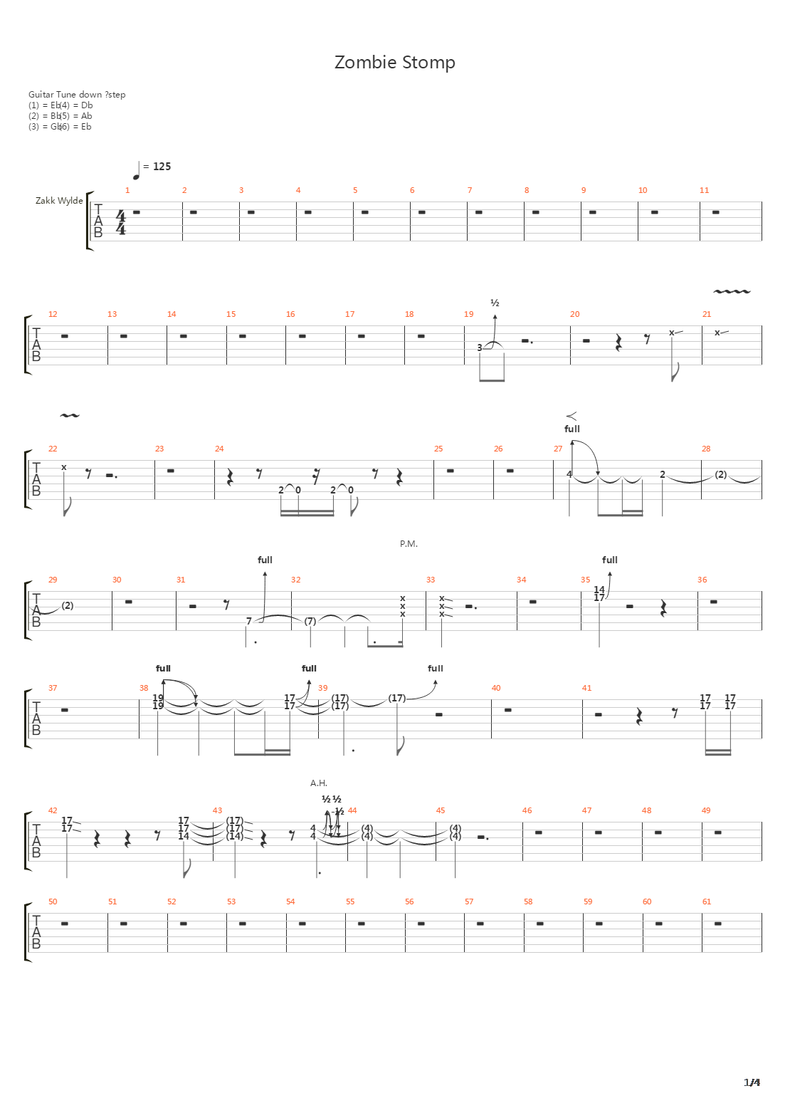 Zombie Stomp吉他谱