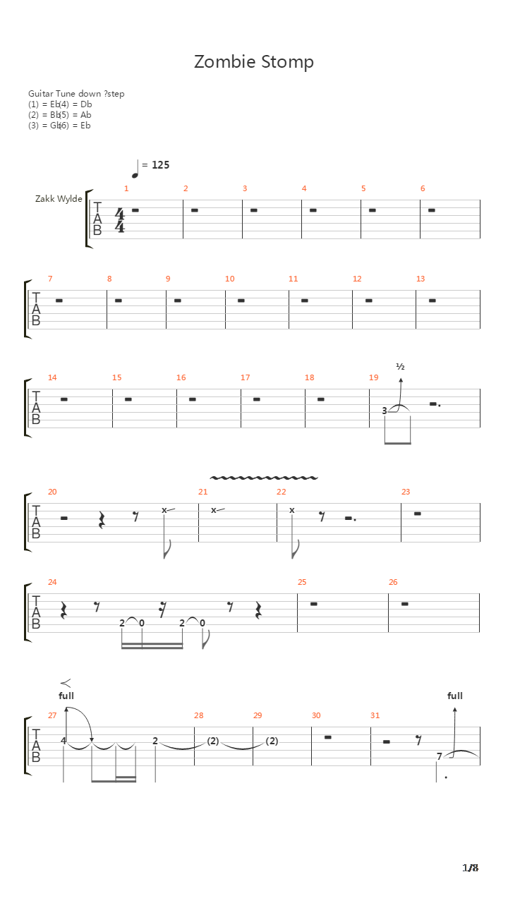 Zombie Stomp吉他谱