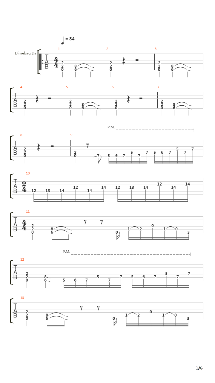 13 Steps To Nowhere吉他谱