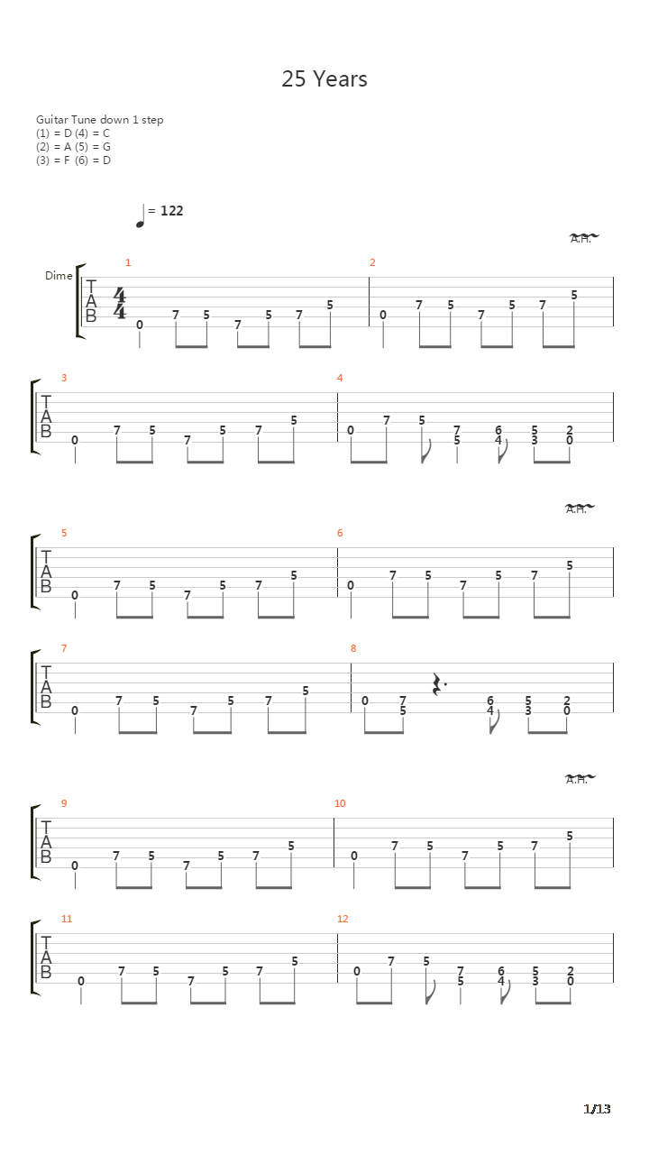 25 Years吉他谱