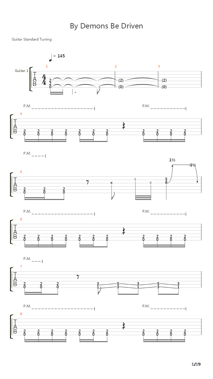 By Demons Be Driven吉他谱