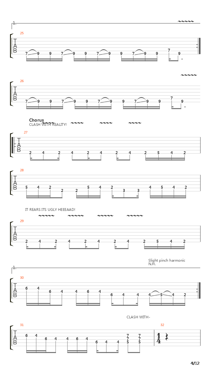 Clash With Reality吉他谱
