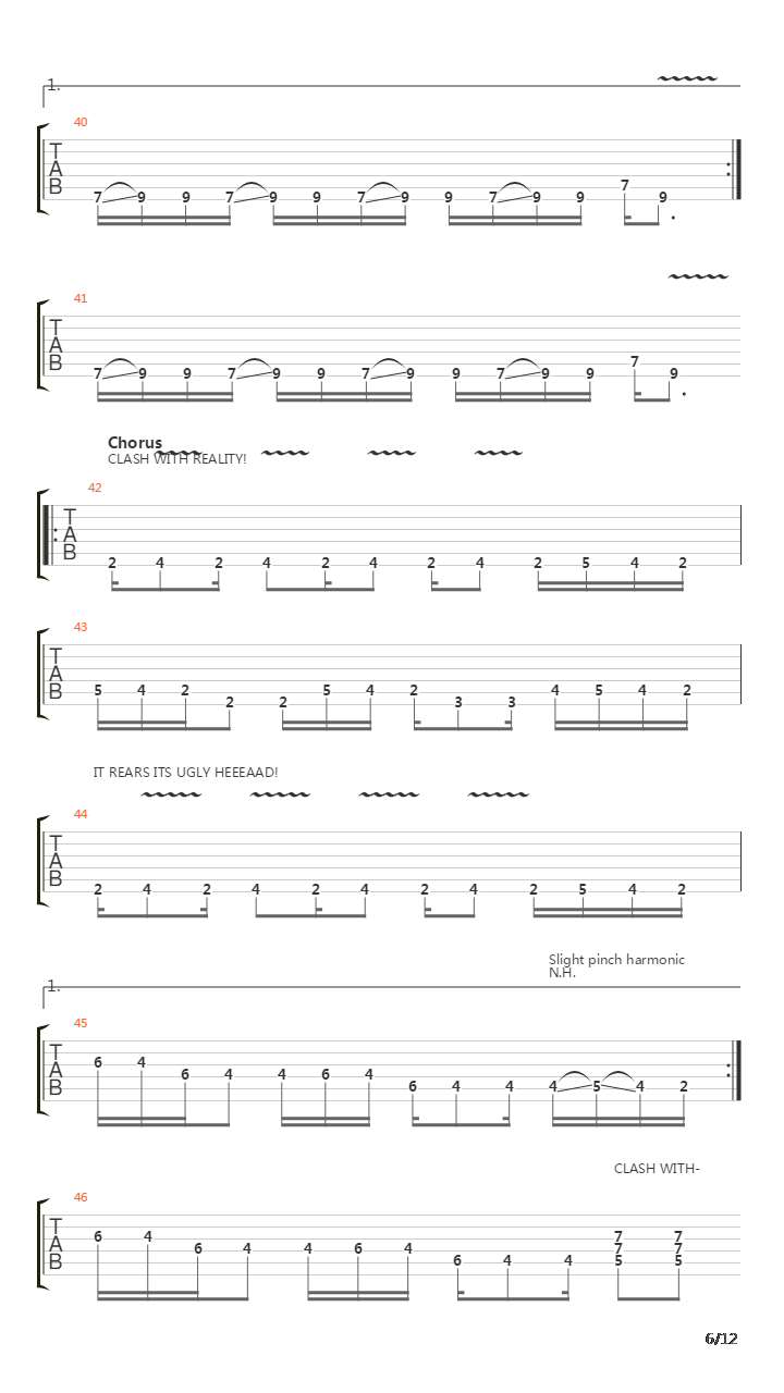 Clash With Reality吉他谱