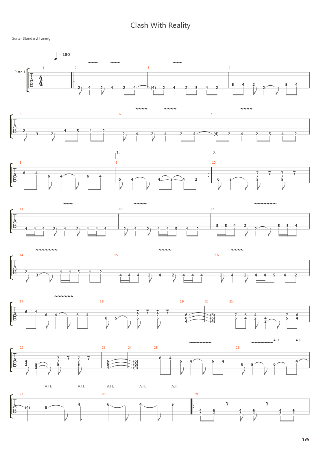 Clash With Reality吉他谱