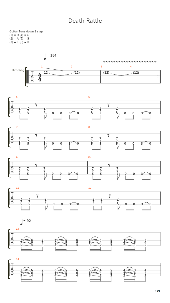 Death Rattle吉他谱